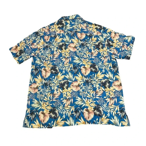 Tommy Bahama Uluru Fronds Silk Camp Shirt Picasso Blue Floral Button-Down XL Men - Picture 6 of 10